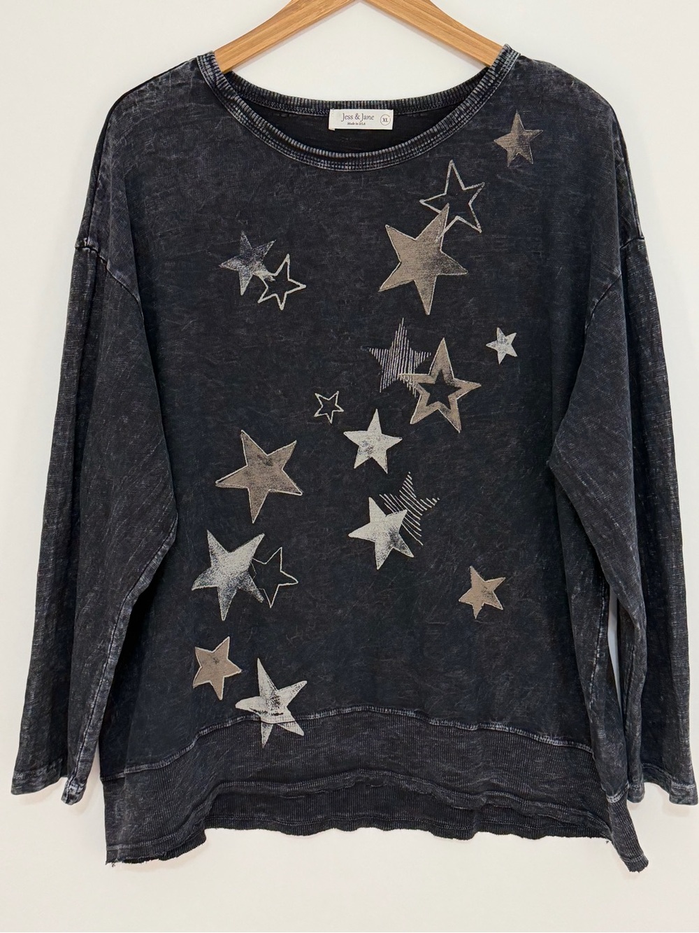 Jess & Jane Women's Starla Mineral Washed Tunic Top Size XL
